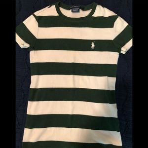 Green & White RL Polo Tee